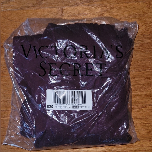 Victoria's Secret Pink Onesie, Plum Purple with Candy Cane Heart, Size M - Picture 5 of 6